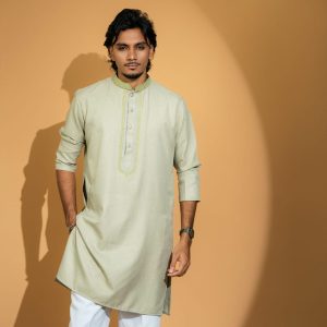Green Cuboid Embroidery Long Kurta