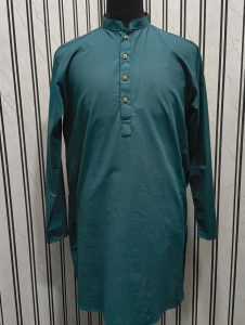 Green LCY Linen Long Kurta