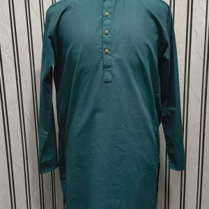 Green LCY Linen Long Kurta