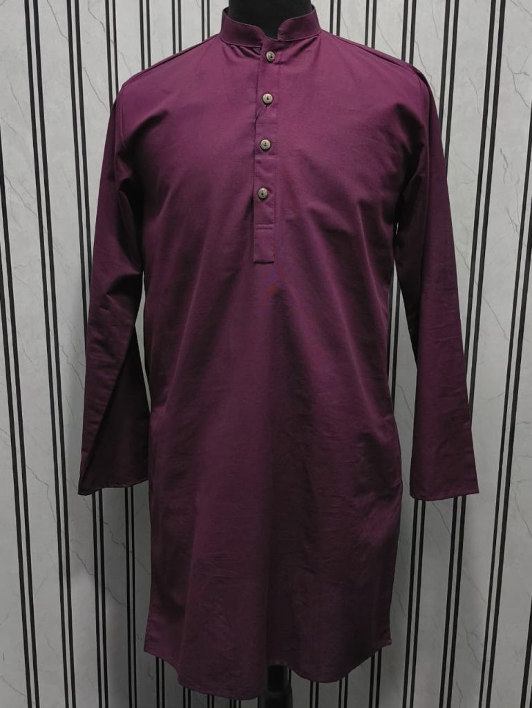 Maroon LCY Linen Long Kurta