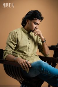 Olive Jacquard Long Kurta